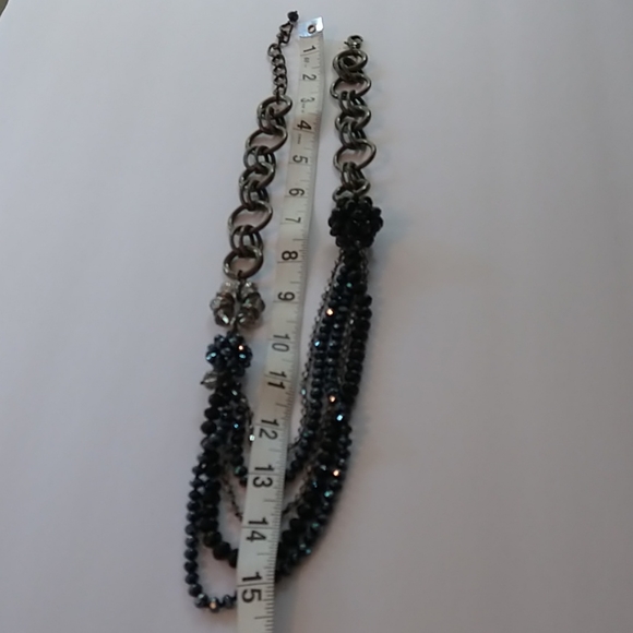 Large Beaded Chain Long Statement Necklace - Picture 9 of 9